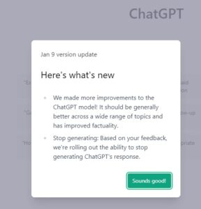 ChatGPT is updated